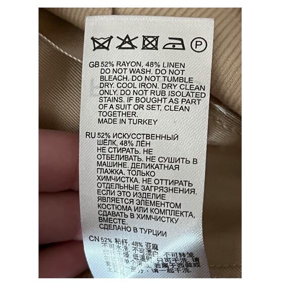 Reiss Pants Hollie Wide leg linen trousers size 4 - Picture 6 of 6